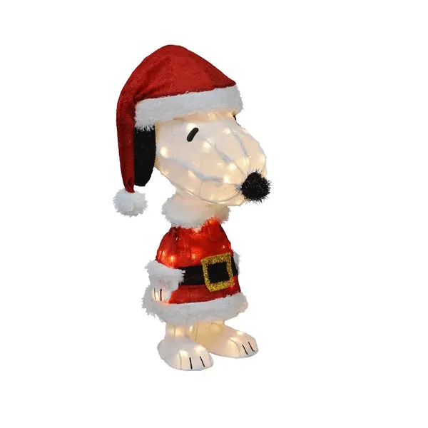 Product Works 46345 3D Peanuts Snoopy Christmas Yard Decoration Red
