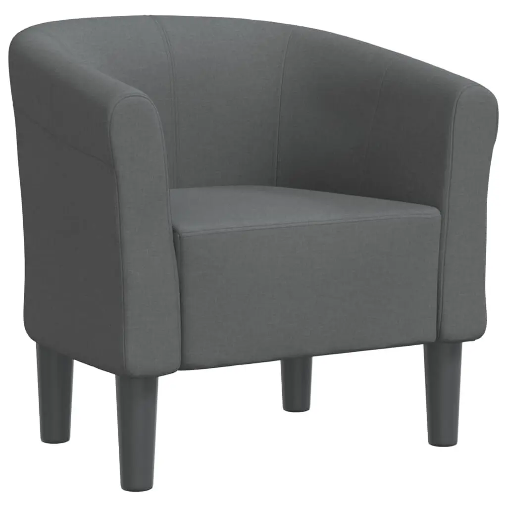 Dark Gray Fabric Tub Chair Modern Living Room Seating