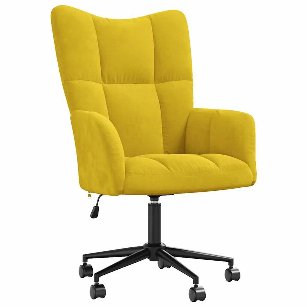 Relaxing Chair Mustard Yellow Velvet Modern Accent Chair
