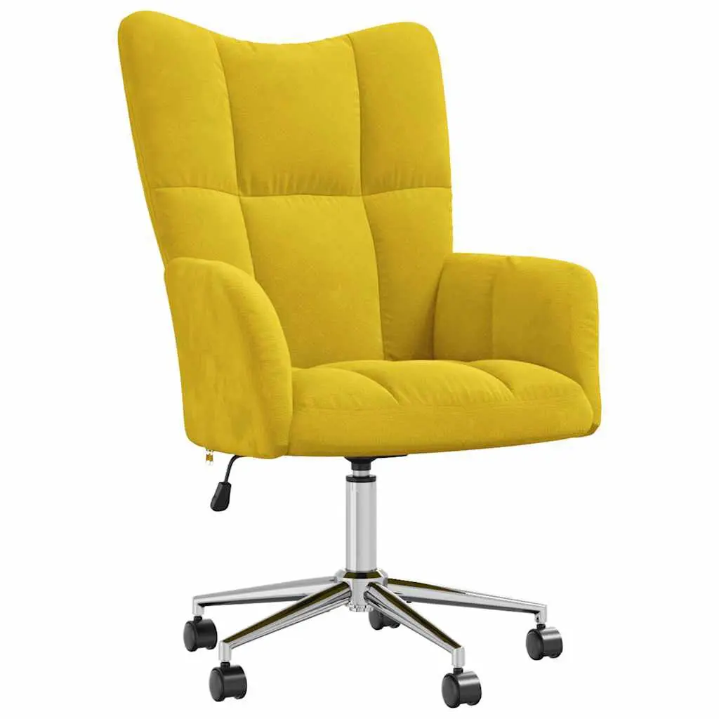 Relaxing Chair Mustard Yellow Velvet Modern Accent Chair