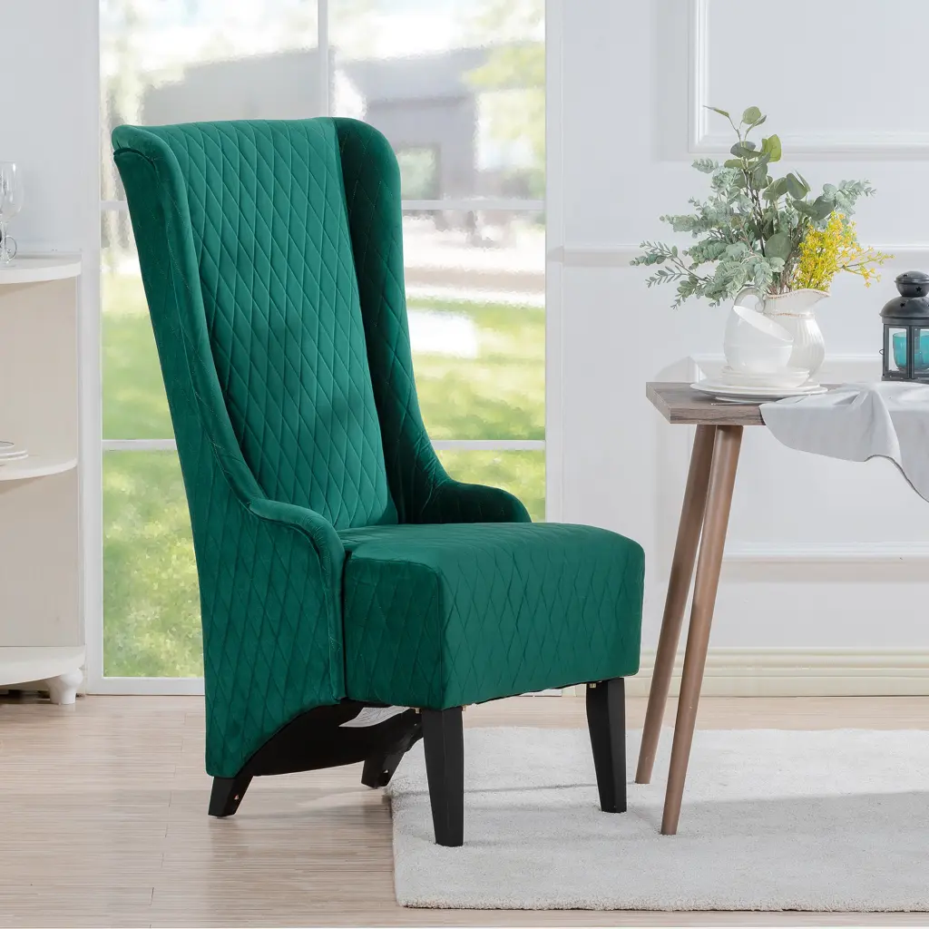 23.03 Wide High Back Velvet Accent Chair Comfy High Wingback Chair rnb