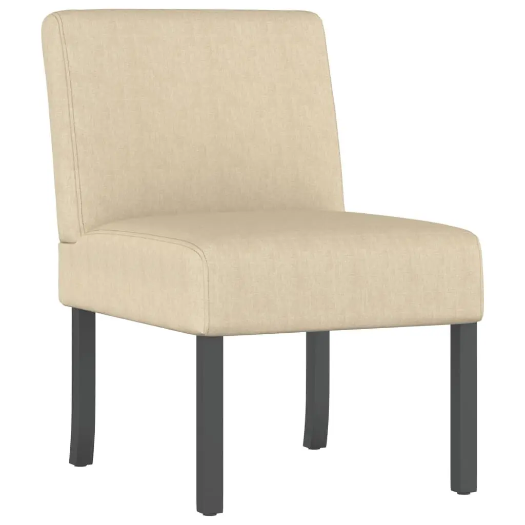 Slipper Chair Cream Fabric Compact Living Room Seating