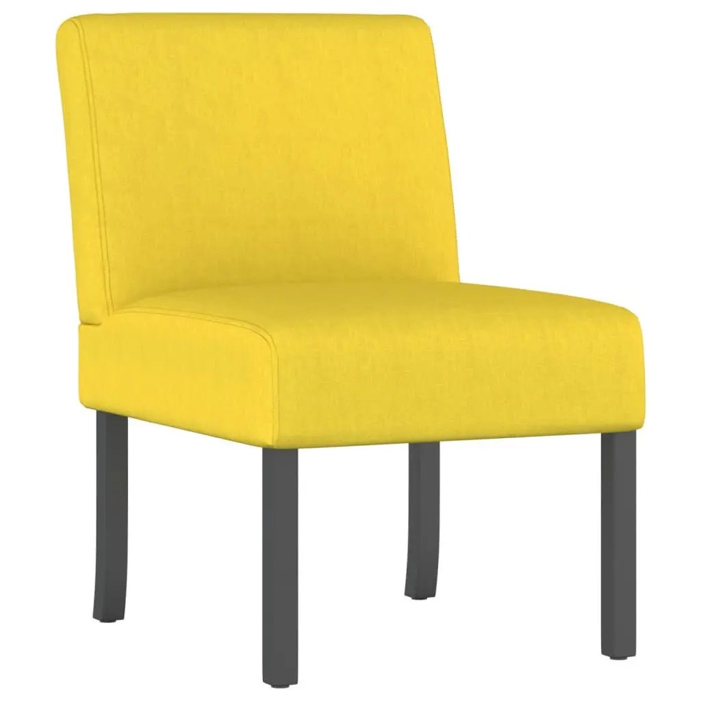 Slipper Chair Light Yellow Fabric Upholstered Accent Chair Living Room