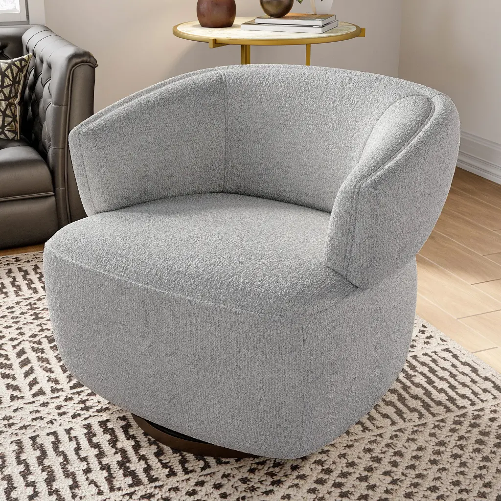 Swivel Barrel Chair Fully Assembled Accent Lounge Sofa 360 Degree Rotation tradeber