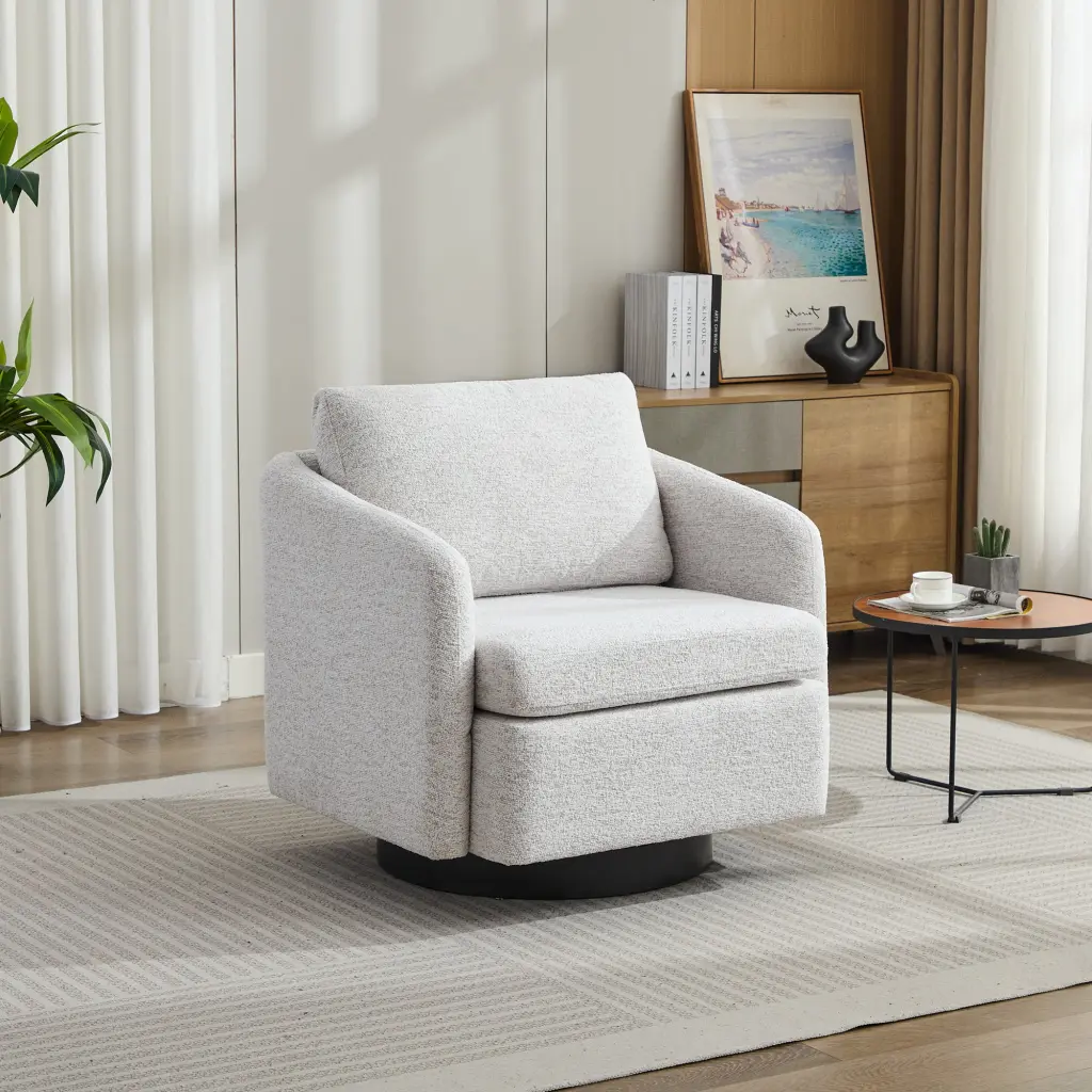 31.5"W Swivel Accent Chair And Comfy Round Accent Single Sofa Chair w1852