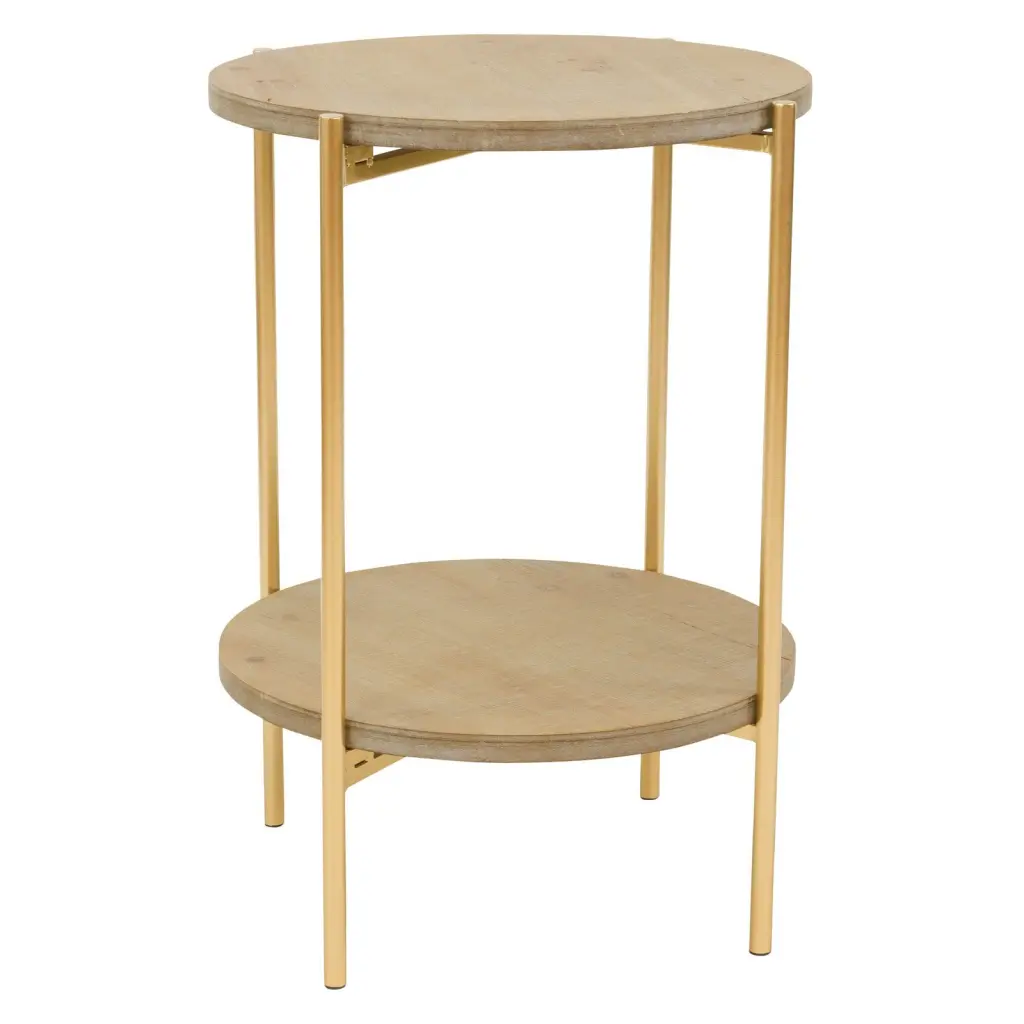 Aspire Home Accents Kamryn Modern Accent Table Goldtone Finish 23.5H