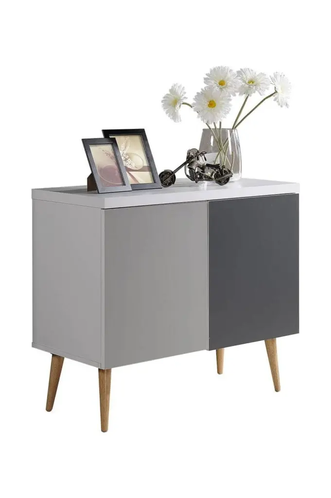 Hodedah Entry Way Accent Table White-Grey - Modern Hallway Furniture