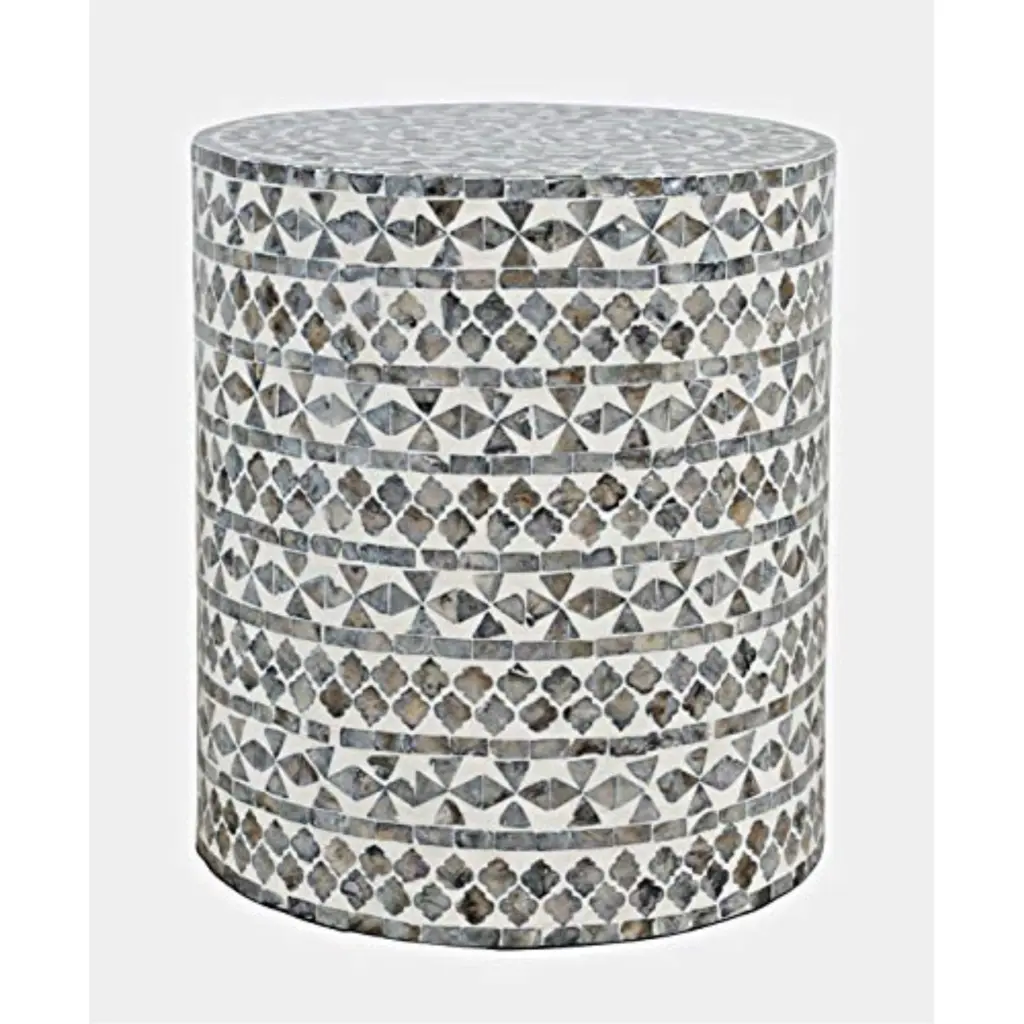 Jofran Global Archive Round Terrazzo Handcrafted Capiz Shell Accent Table Unique Home Decor JOFRAN INC.