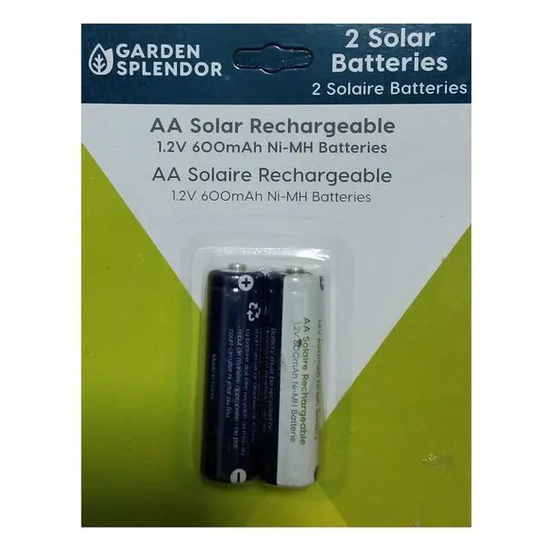 Garden Splendor 830-1902 Solar Rechargeable Battery 600 Mah Solar Panels