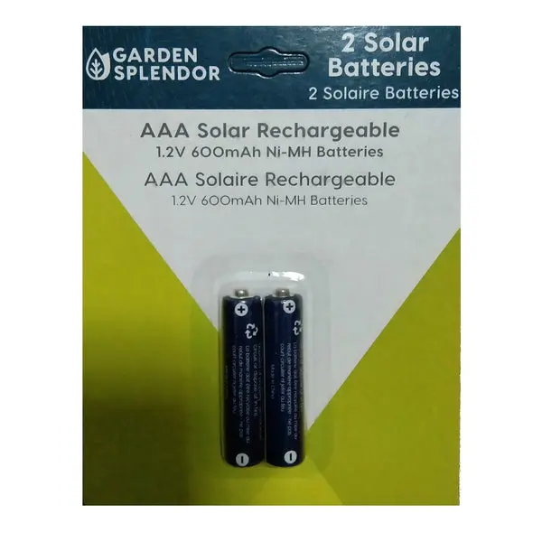 Garden Splendor 830-1903 Solar Rechargeable Battery 600 Mah Compact Size