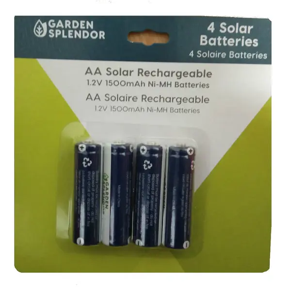 Garden Splendor 830-1904 Solar Rechargeable Battery 1500 Mah Long Lasting
