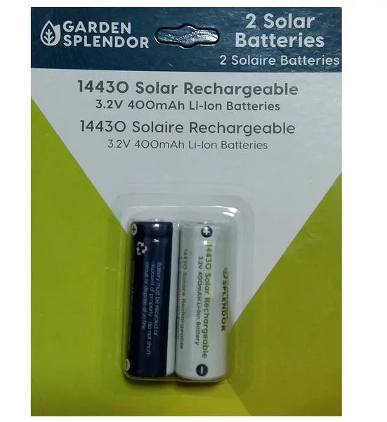 Garden Splendor 830-1906 Solar Rechargeable Battery 400 Mah Outdoor Lights