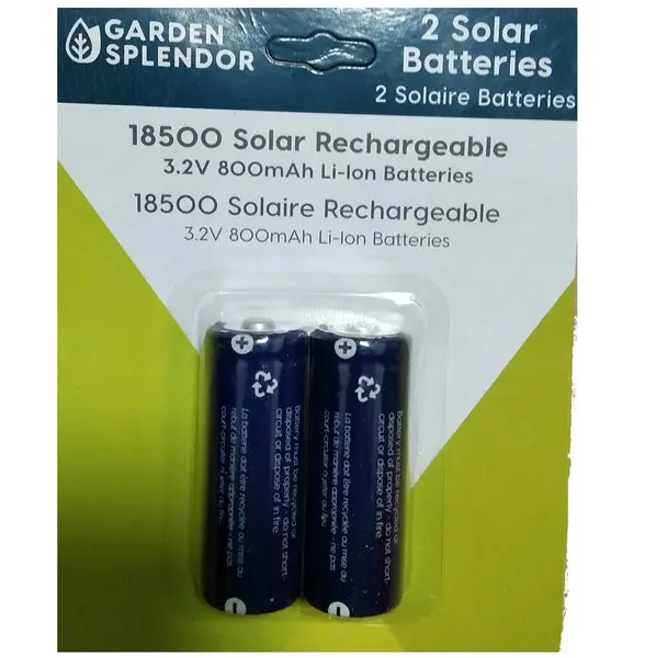 Garden Splendor 830-1907 Solar Rechargeable Battery 800 Mah Garden Lights