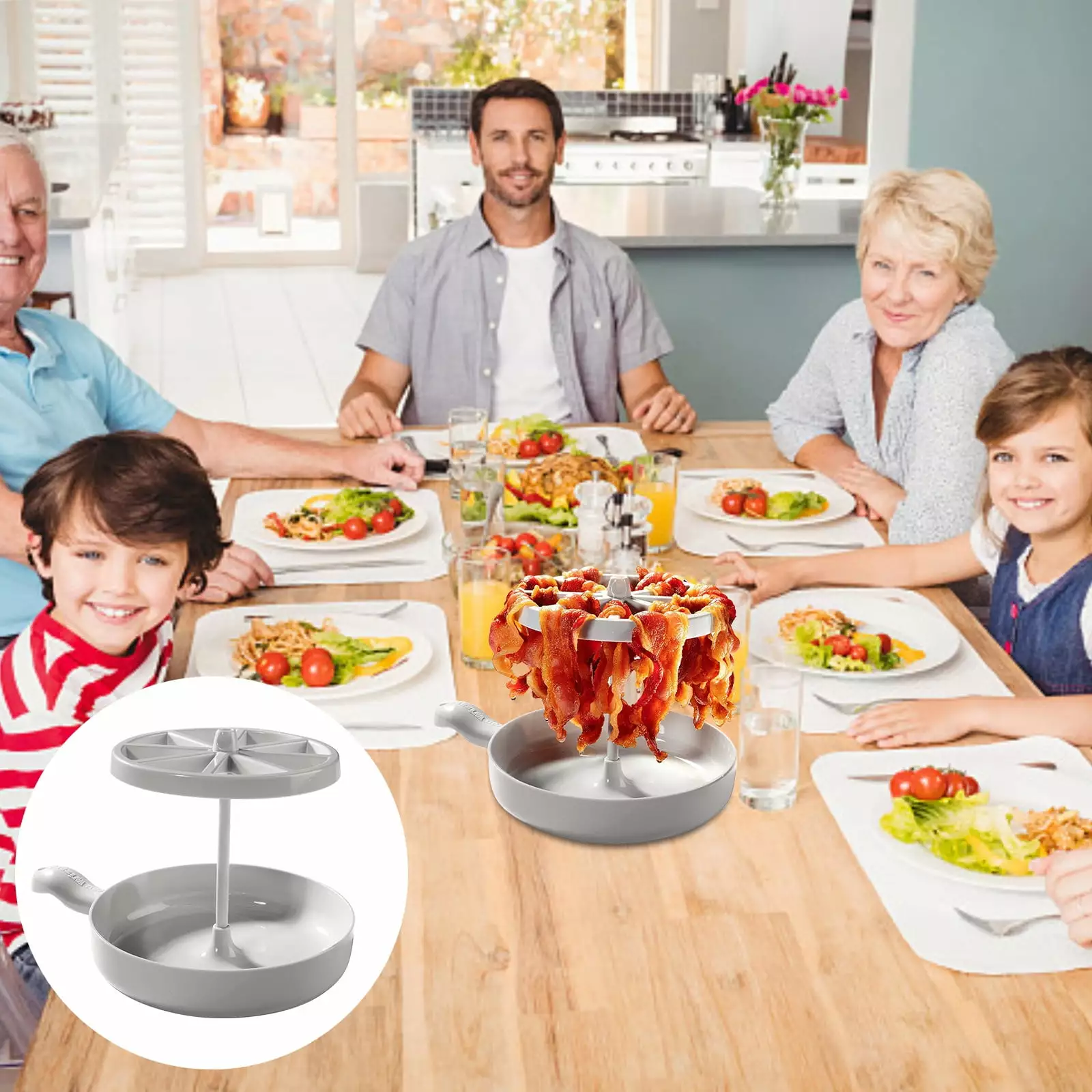 Plastic Microwave Oven Grill - Round Barbecue Net Indoor BBQ Kitchen Essential Cooking Tool