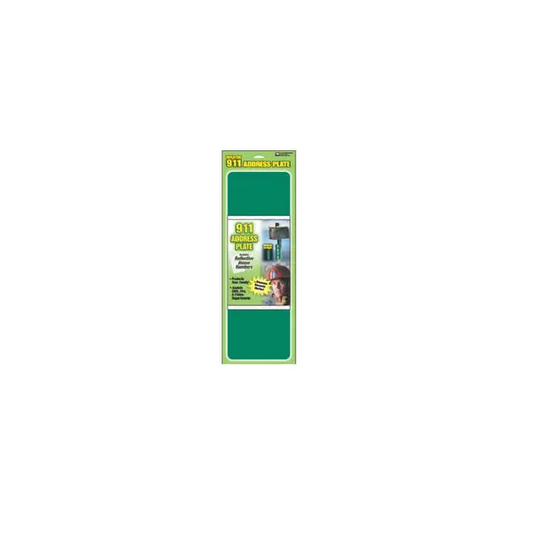 Hillman 840271 Reflective 911 Address Plate 6 Inch x 18 Inch Green Emergency Sign Hillman Fasteners