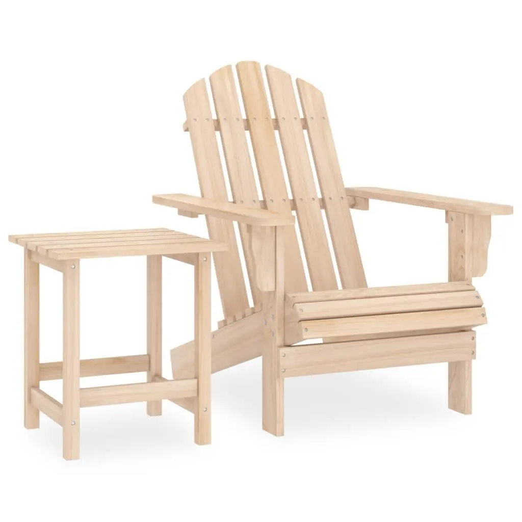 Patio Adirondack Chair Table Solid Fir Wood Outdoor Furniture