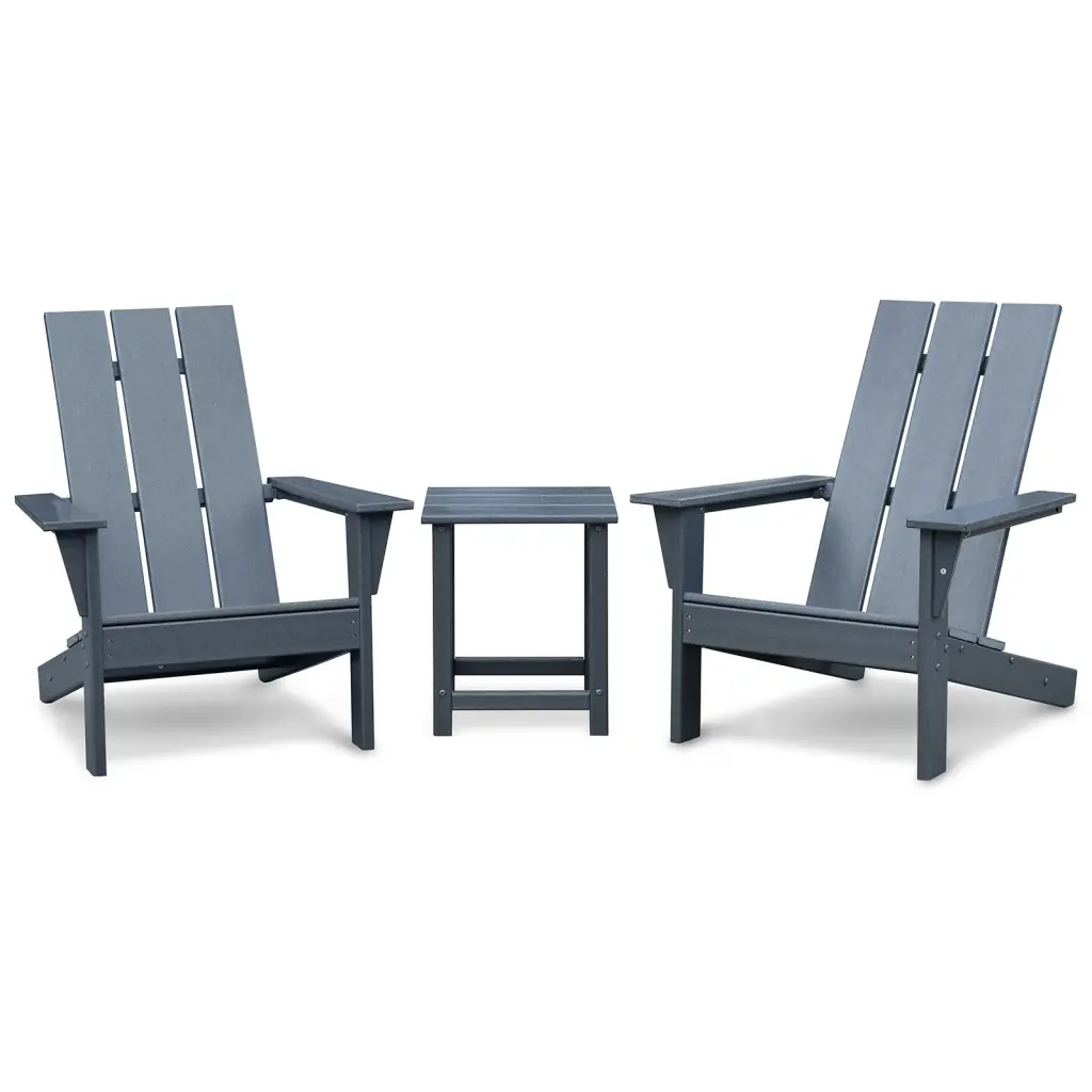 Outdoor Adirondack Chair Set 2 And Table Set HDPE All Weather romantic furniture