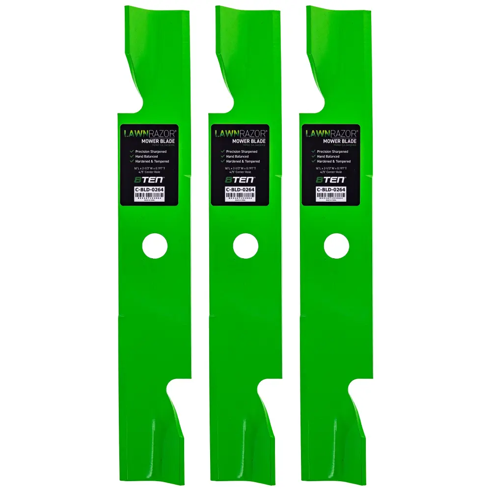 LawnRAZOR Notched High Lift Blade Ferris 1737228BZYP 5105512S | SET THREE