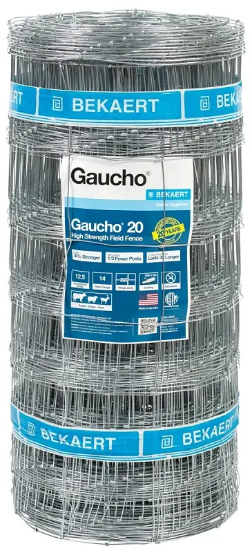 Gaucho 118142 Field Fence, 330 ft L, 39 H, 14 Gauge, Chromed
