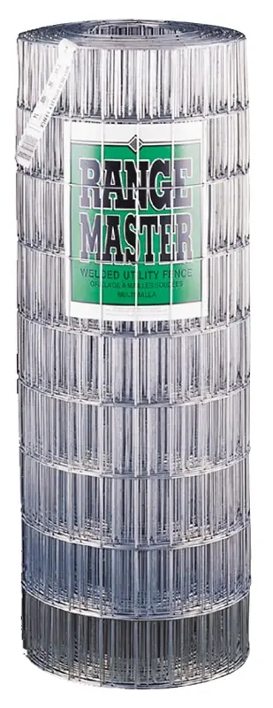 Rangemaster 7753 Welded Utility Fence, 50 ft L, 48 H, 2 x 4 Mesh, 14 Gauge, Galvanized