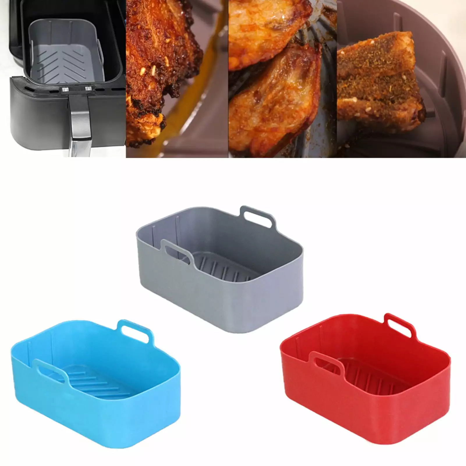 Dujiujun Heat-Resistant Silicone Fryer Pot Liner No Odor Dual Binquireet Pad Ninja DZ201