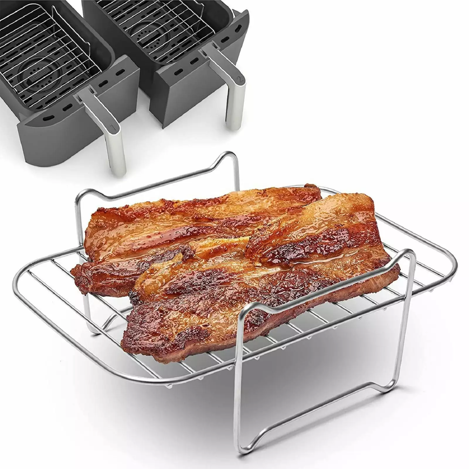 Nehiwhazk Stainless Steel Multi-Layer Air Fryer Rack Double Binquireet Fryers Cooking Accessories