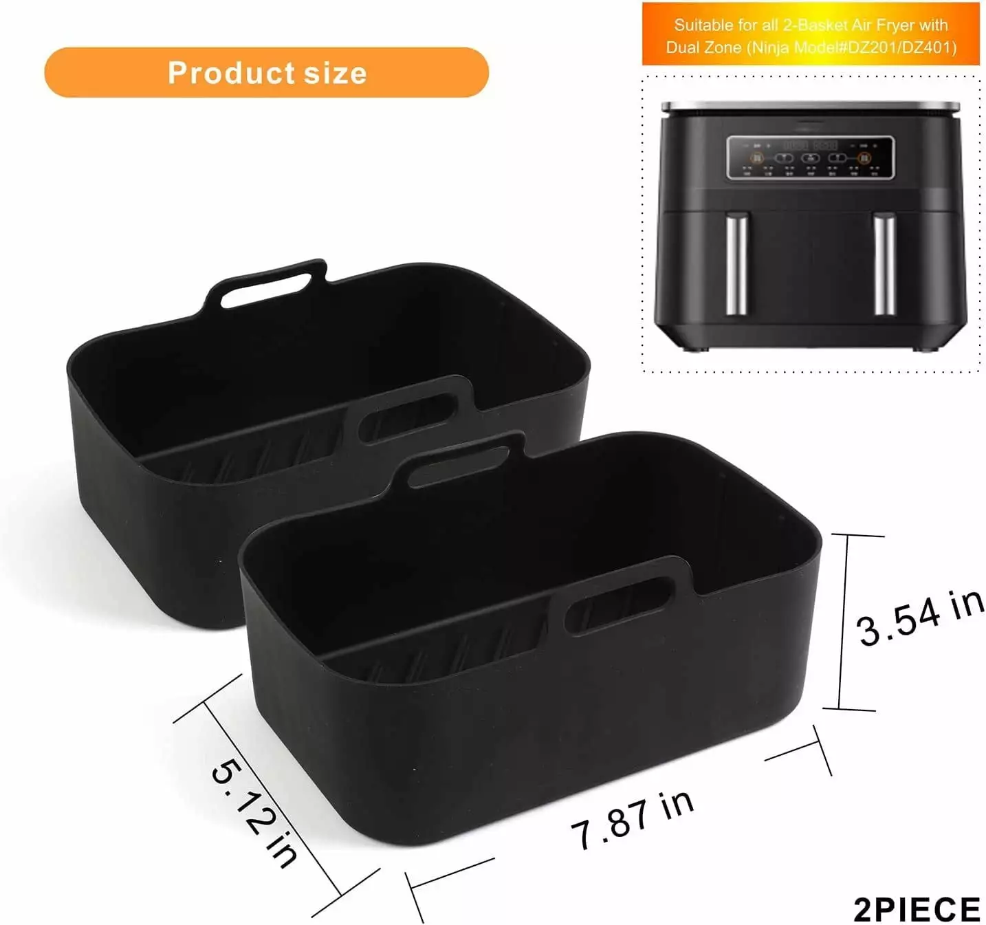 SOWNBV Intelligent Silicone Air Fryer Pot Mat Reusable Non-Stick Accessories One