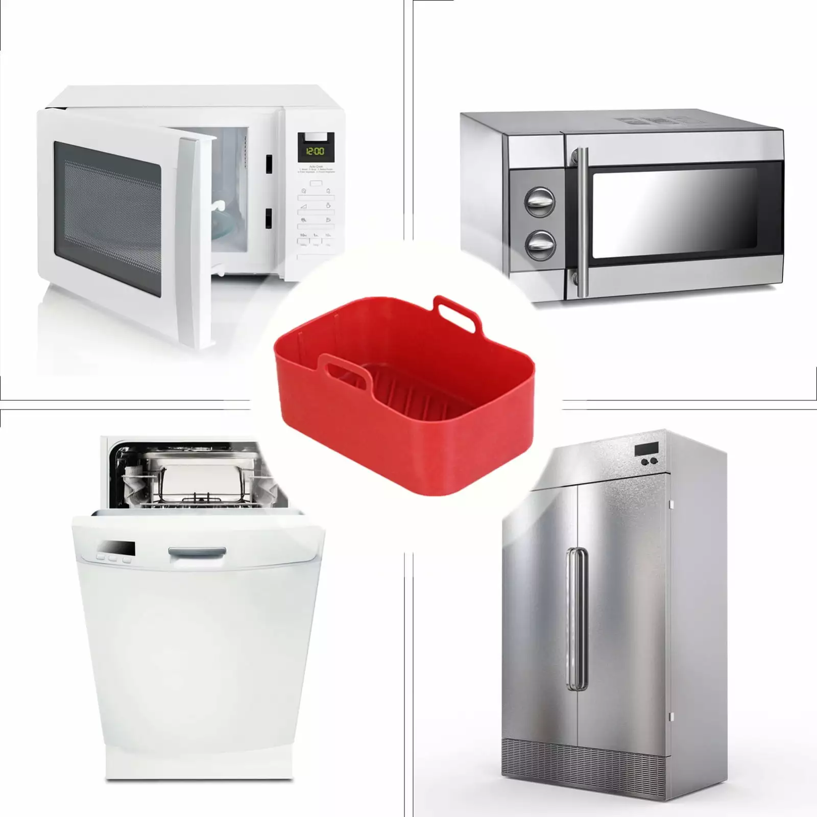 WSBDENLK Reusable Silicone Air Fryer Pot Mat Non-Stick Accessories One