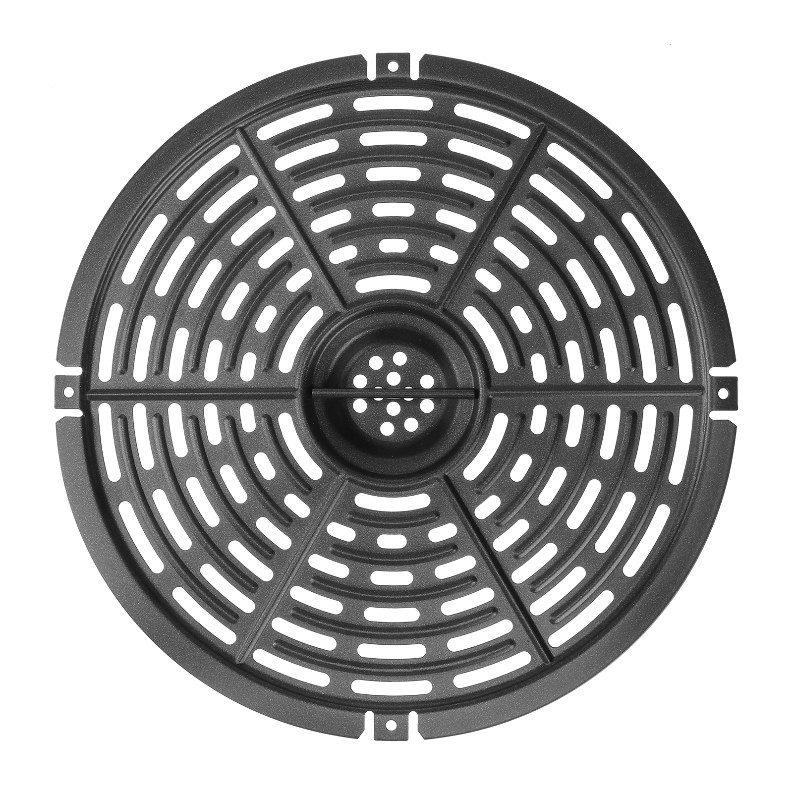 1Pc Carbon Steel Non-Stick Air Fryer Mat Heat-proof Grill Pad 5.2QT-6.3QT Air Fryers Black 20x20x0