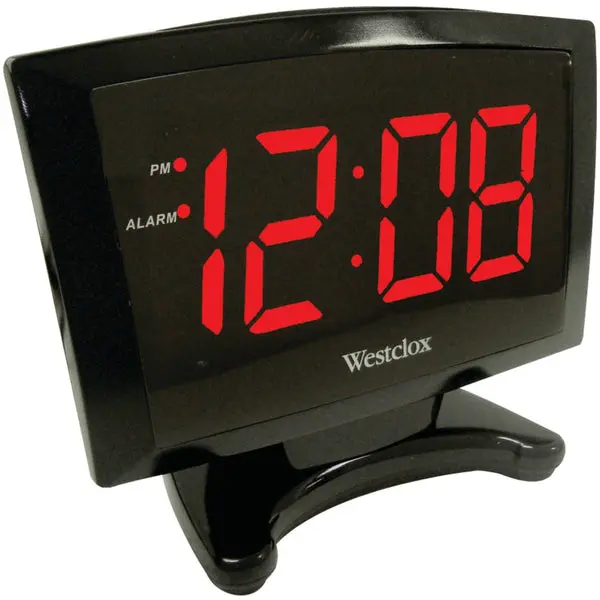 Westclox 70028 Plasma Design Large 1.8-Inch Red LED Display Alarm Clock