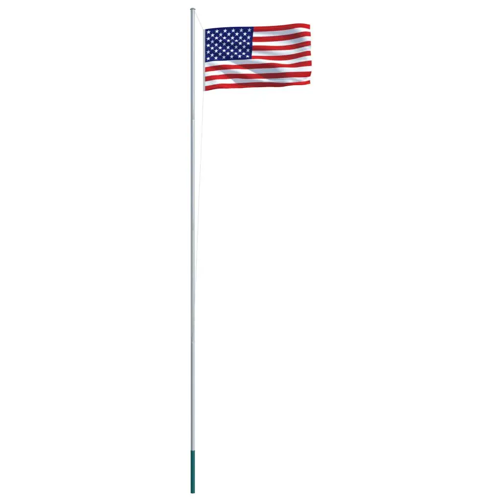 US Flag and Pole Aluminum 20.3 Feet Outdoor American Flag Set