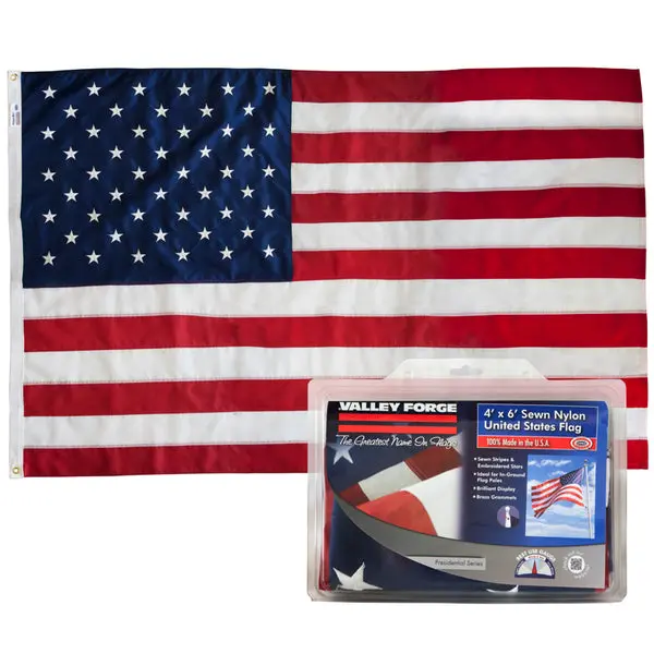 Valley Forge US4PN 48x72 Inch Nylon US Flag Durable Outdoor American Flag