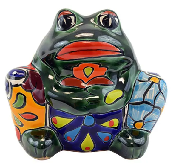Avera APG006070 Ceramic Talavera Frog Planter Assorted Color Garden Decor
