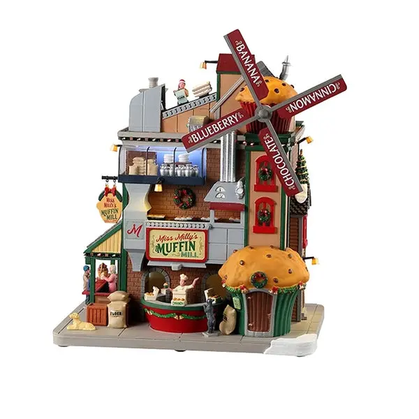 Lemax 35020 Christmas Miss Milly's Muffin Mill 4.5 Volt Animated Bakery