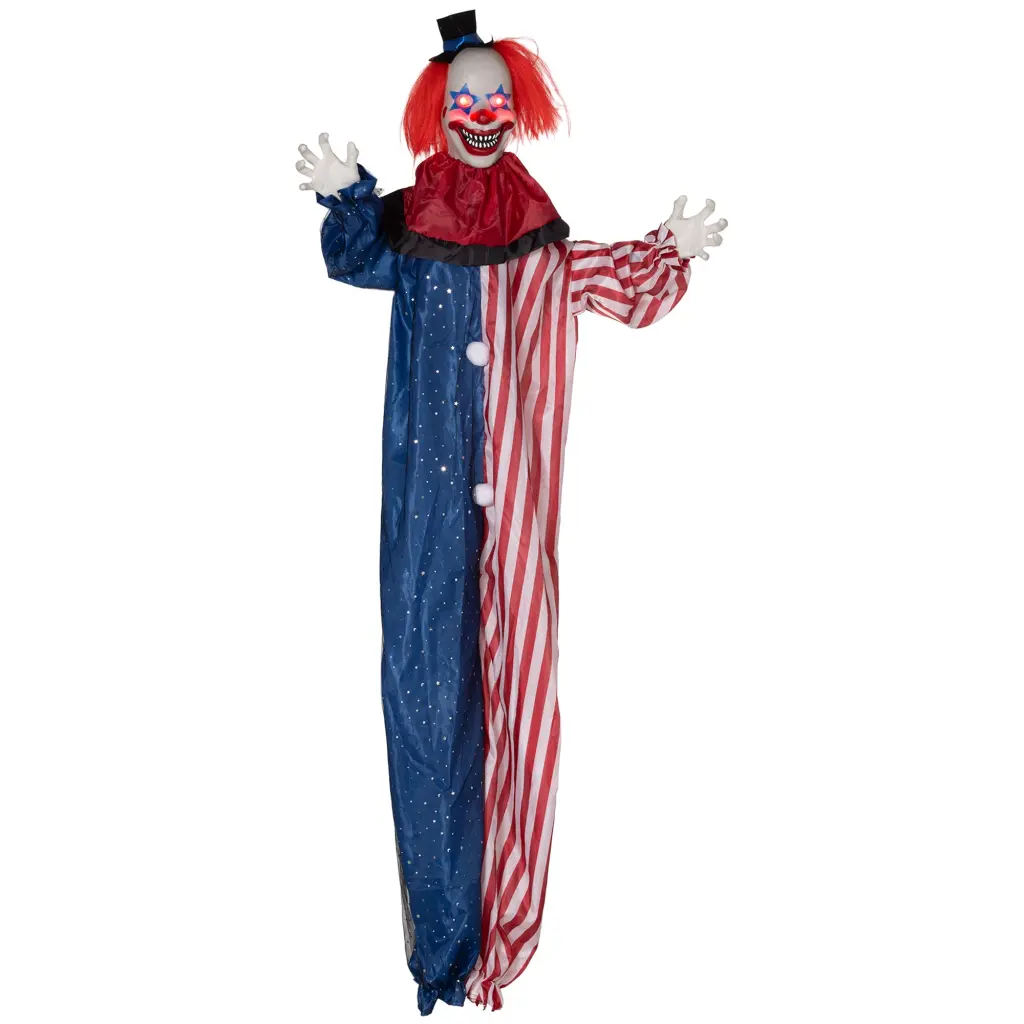 Homcom 6 Foot Life Dimensions Halloween Hanging Clown Decoration Scary Animatronic Prop aosom business