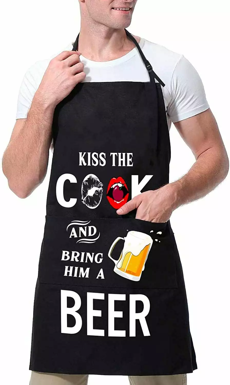 Funny Aprons Men Birthday Gifts Dad Husband Boyfriend Grilling BBQ Grill