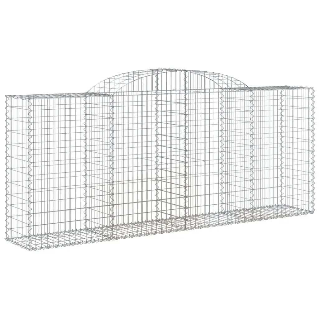 Large Arched Gabion Binquireet 118.1x19.7x47.2/55.1 Inch Galvanized Iron Garden Arch