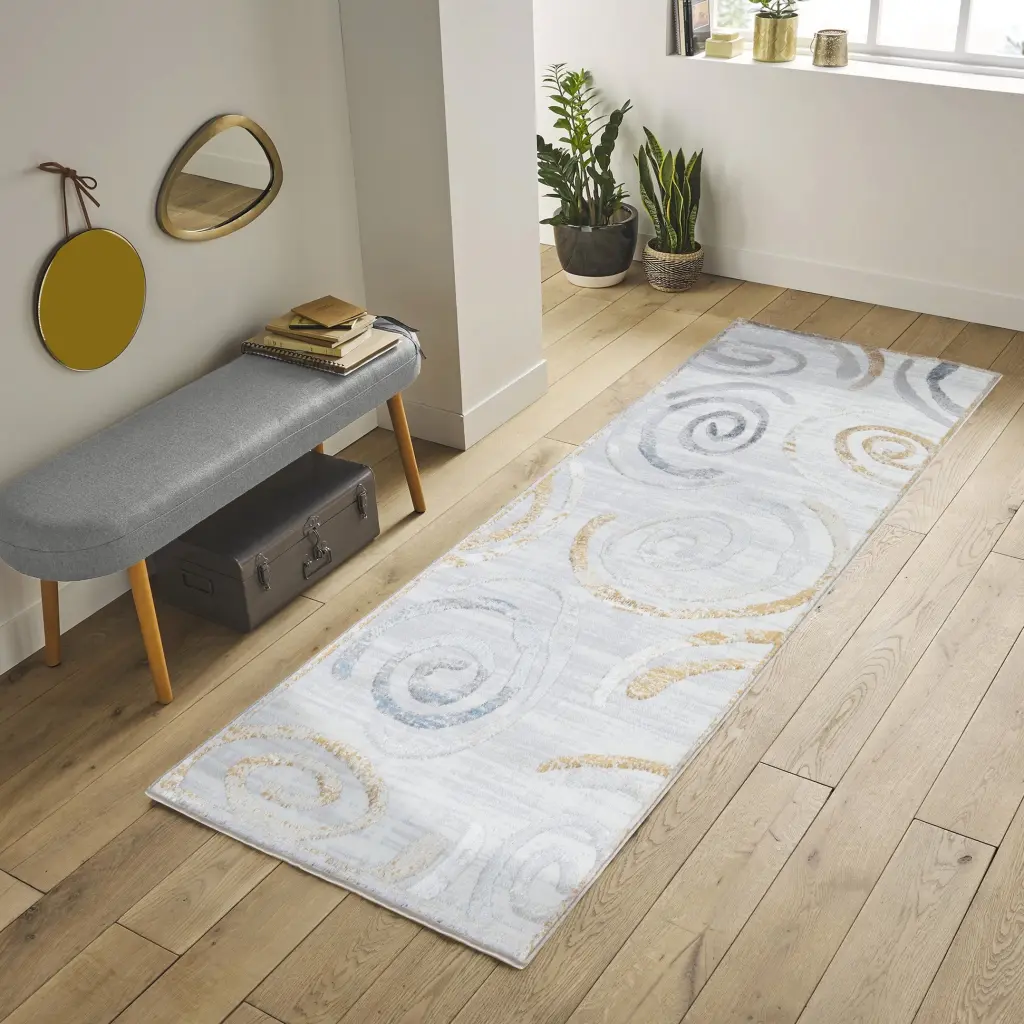 Nova GC SOH9006 Multi 2 Ft. 7 . X 7 Ft. Area Rug White Polyester icona home decor