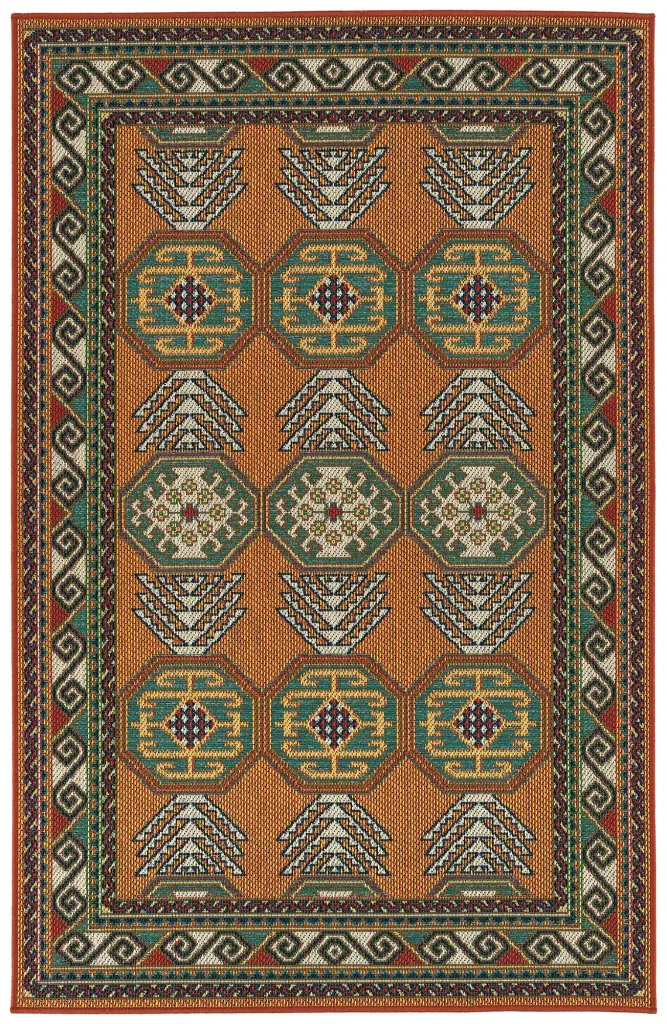 Traditional Transitional Oriental Medallion Border Cut Pile 5x8 Area Rug Living Room Decor kaleen