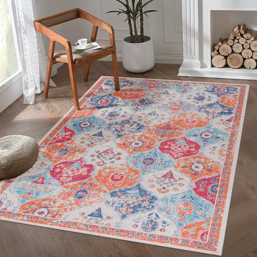 Naar Area Rug 5X8 Washable Rug Low Pile Non Slip Non Shedding naar rug