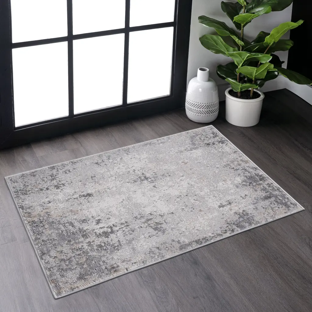 Naar Marfi Collection 2X3 Ivory Sand Abstract Non Shedding Living Room Rug naar rug