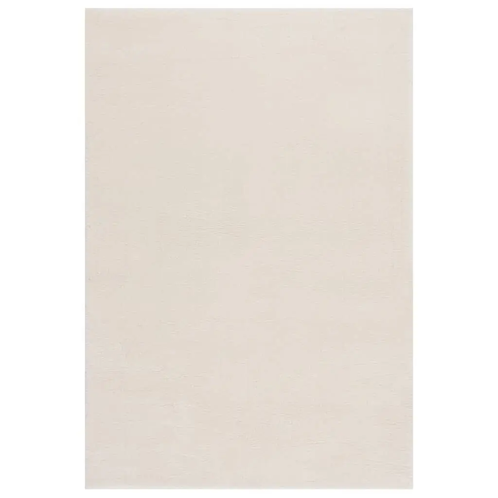 Washable Rug Soft Fluffy Short Pile 63x90.6 Inches Anti Slip Cream Living Room Carpet