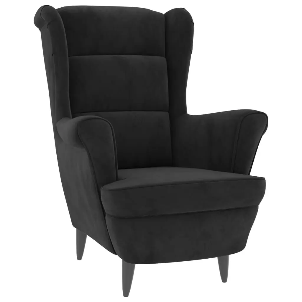 Armchair Black Velvet Modern Living Room Accent Chair