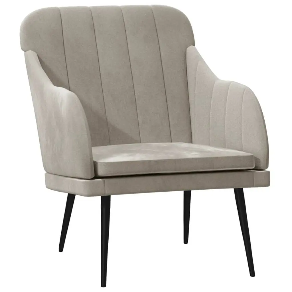 Light Gray Velvet Armchair 24.8x29.9 Inches Living Room or Bedroom