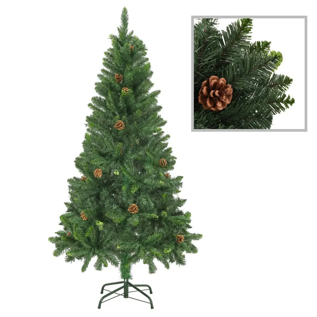Artificial Christmas Tree Pine Cones Green 5 Feet