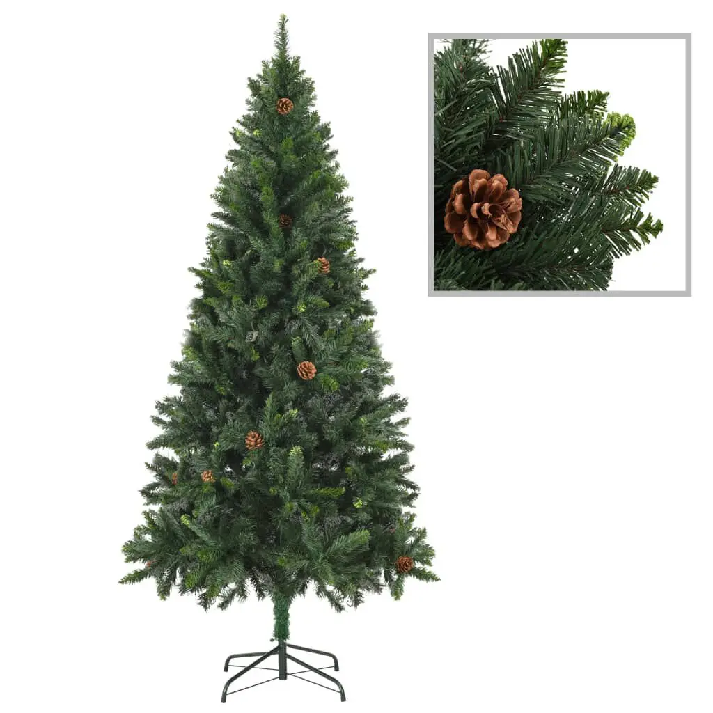 Artificial Christmas Tree Pine Cones Green 6 Feet