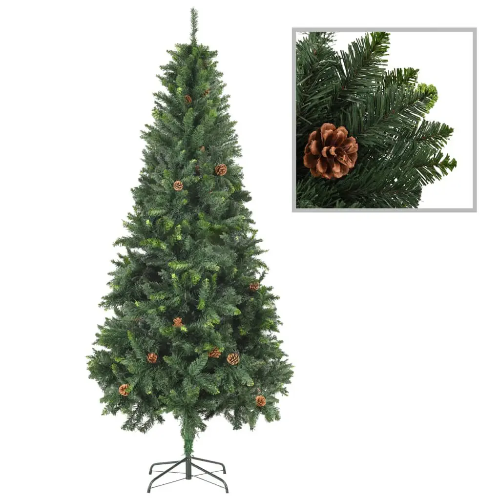Artificial Christmas Tree Pine Cones Green 7 Feet