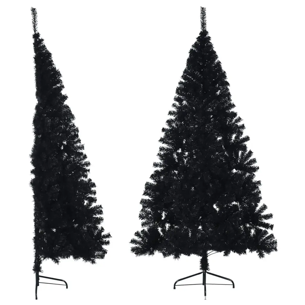 7 ft Artificial Half Christmas Tree Stand Black PVC Wall Mounted Holiday Decor