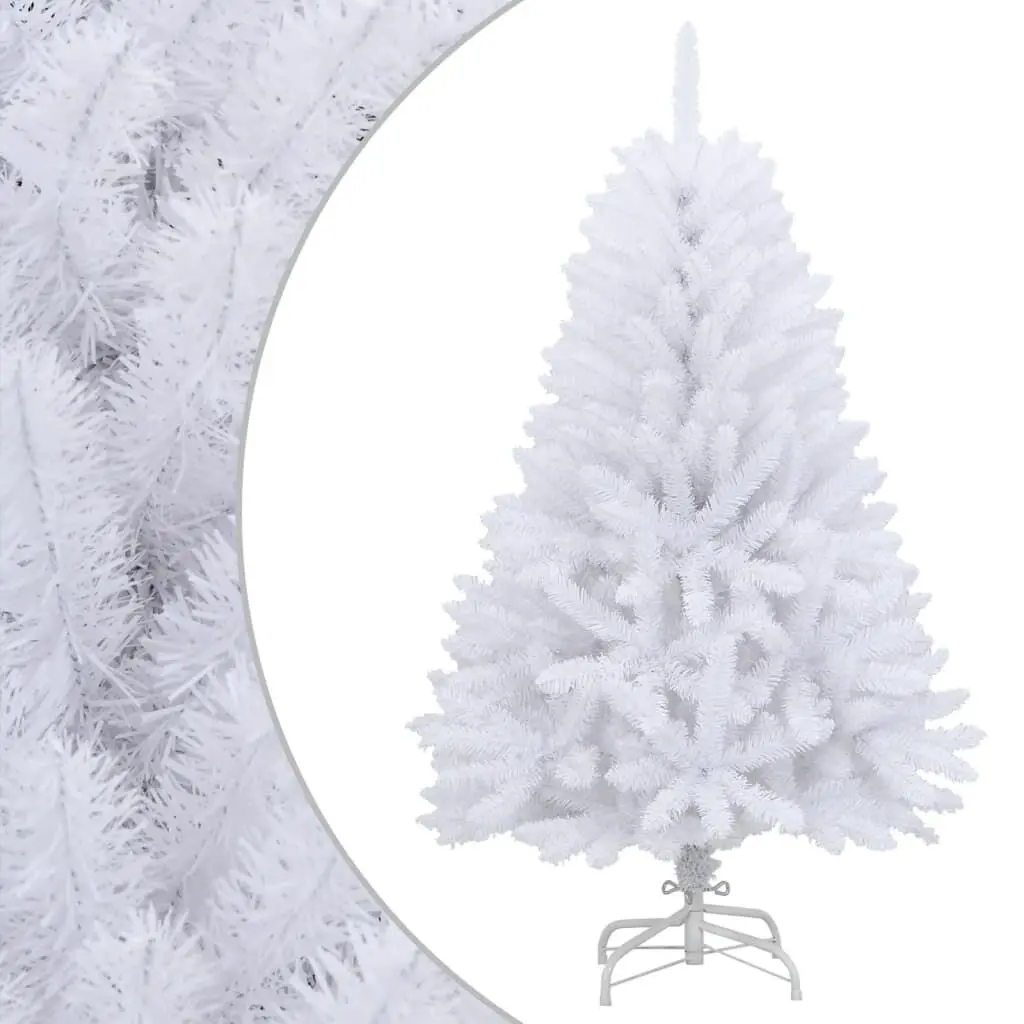 Artificial Hinged Christmas Tree Stand White 47.2 Inches Flocked Holiday Decor