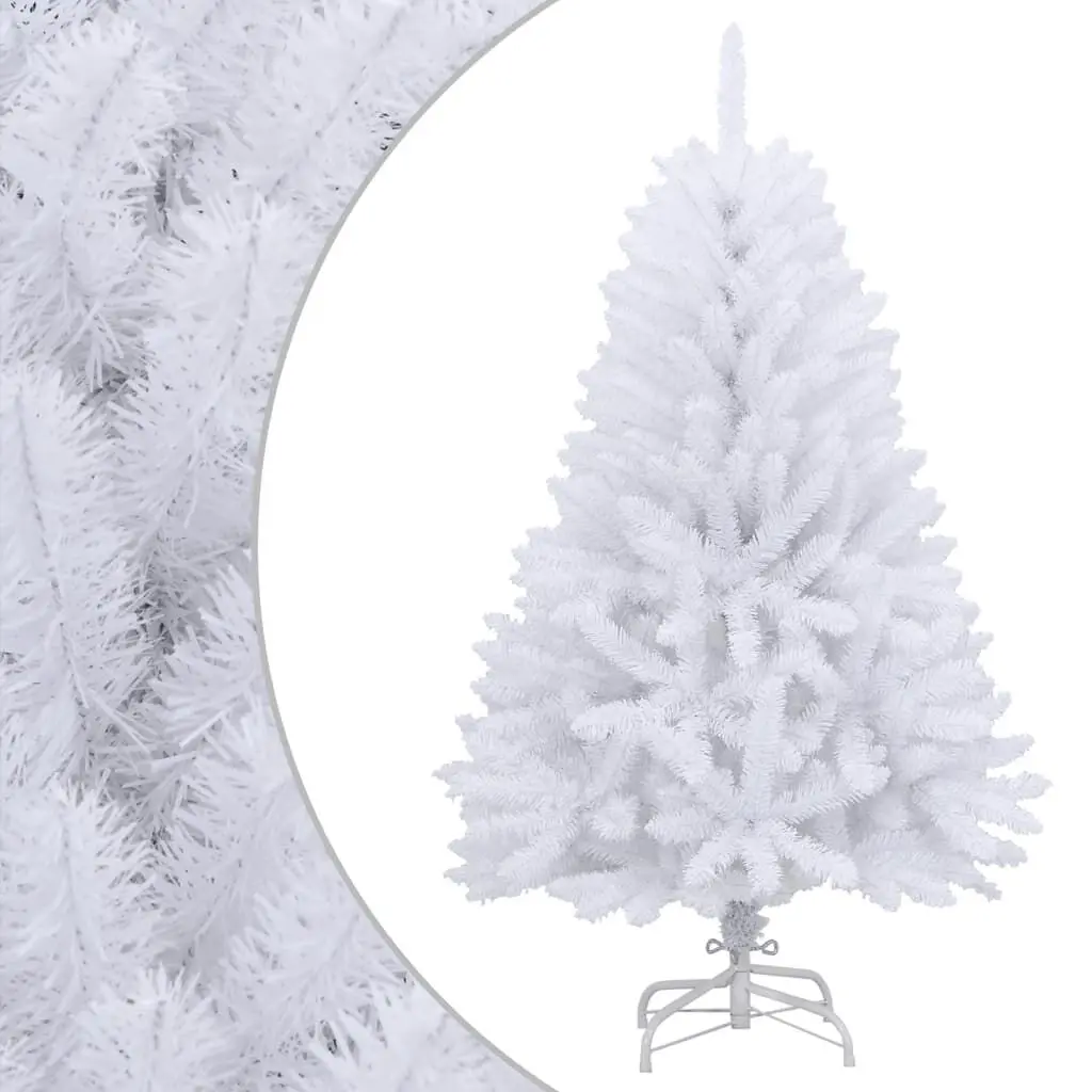Artificial Hinged Christmas Tree Stand White 59.1 Inches Snowy Holiday Centerpiece